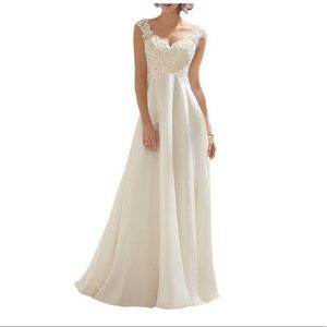 Wedding Dress Lace Double Sleeveless Evening